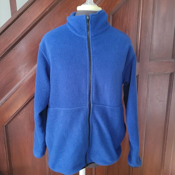 Cabelas Blue Fleece Full-Zip Jacket M - Picture 1 of 4